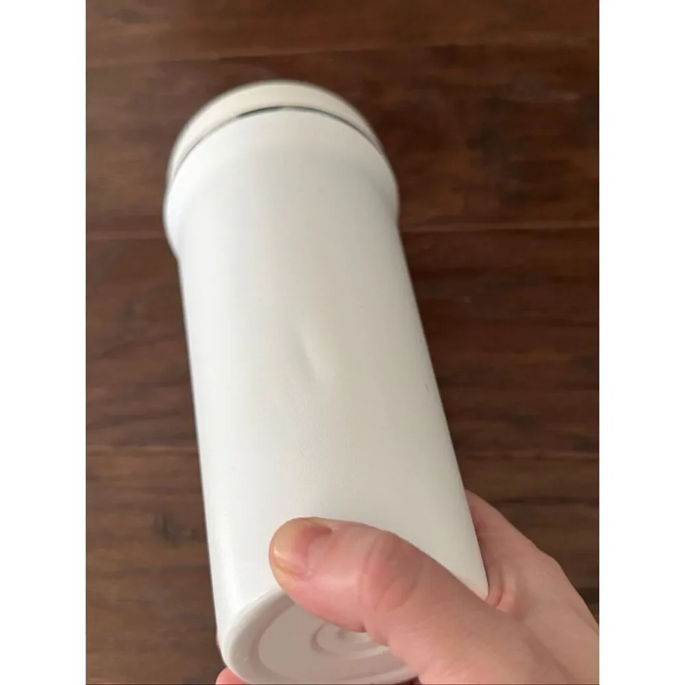 Lululemon 24 oz White Steel Tumbler with Straw lid